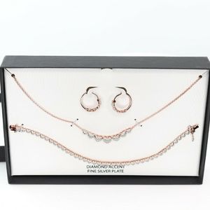 Macy's Diamond Accent Rose Gold Sterling Silver Pl